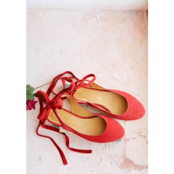 Sezane Red Nina Flats - Picture 3 of 7
